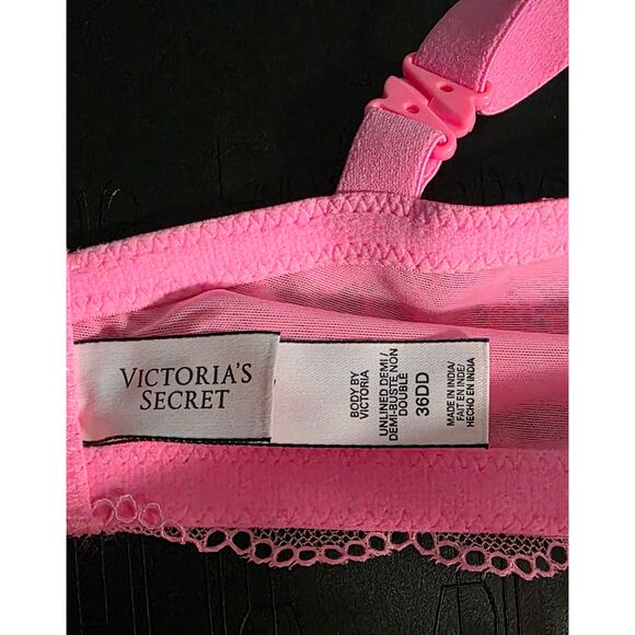 Body by Victoria Unlined 36DD Pink Floral Lace sexy Bra - Picture 4 of 6